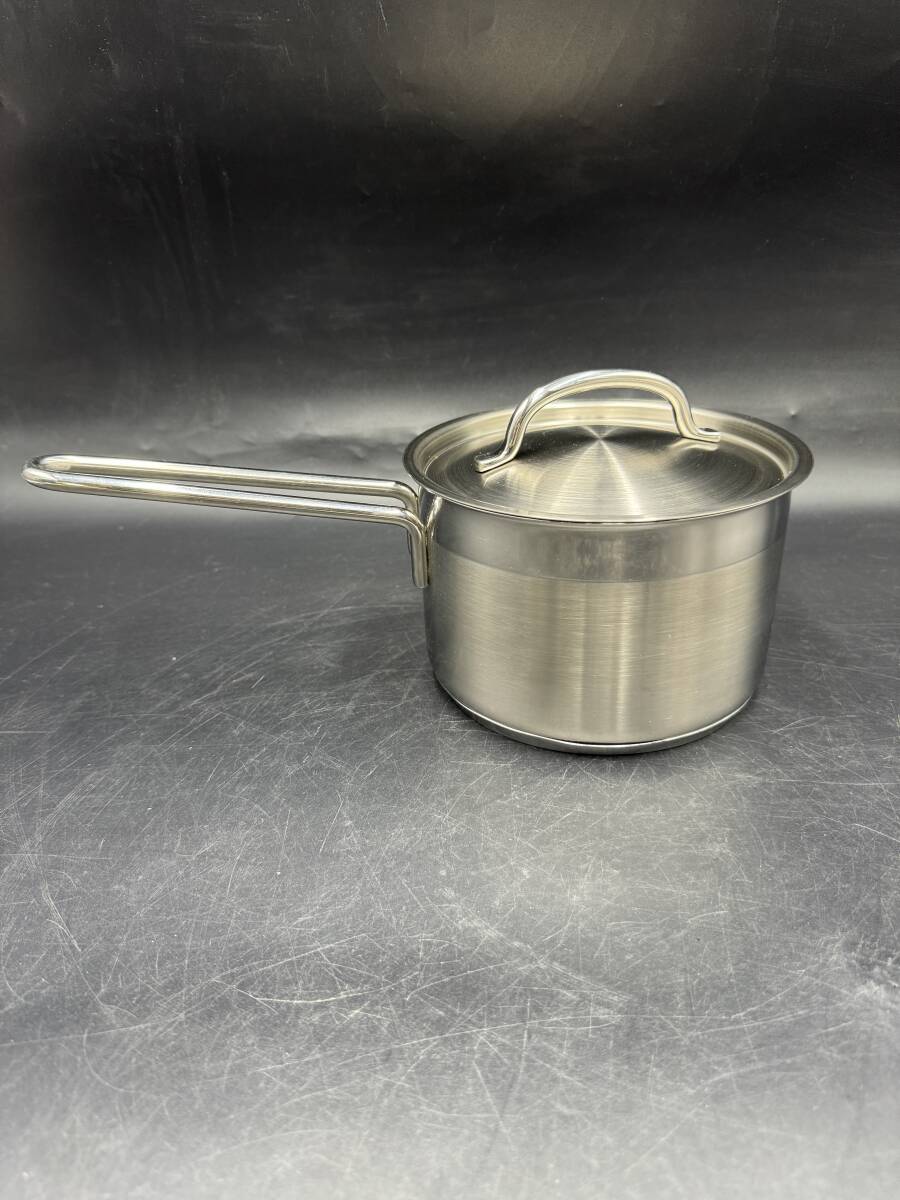 CUCINA/クッチーナ ステンレス製 片手鍋 幅約16cm 深さ約10cm 調理器具 料理用品 キッチンツール _画像1