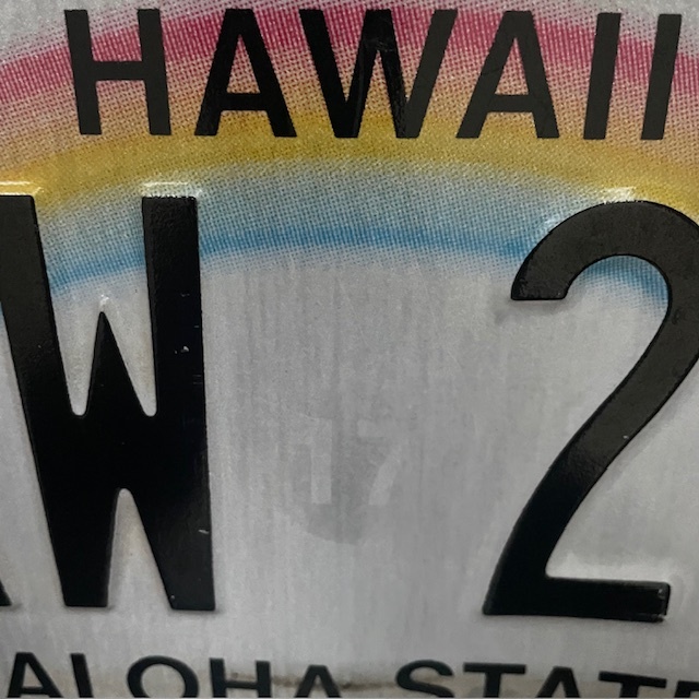 【レア】ハワイ ナンバー プレート ライセンス レインボー プレート 前後セット HAWAII USDM HDM 147