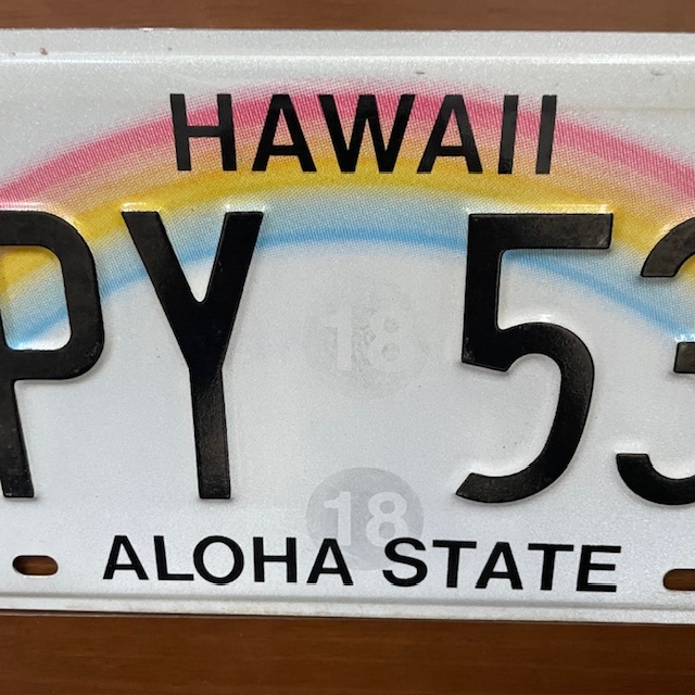 【レア】ハワイ ナンバー プレート ライセンス レインボー プレート 前後セット HAWAII USDM HDM 157の画像4