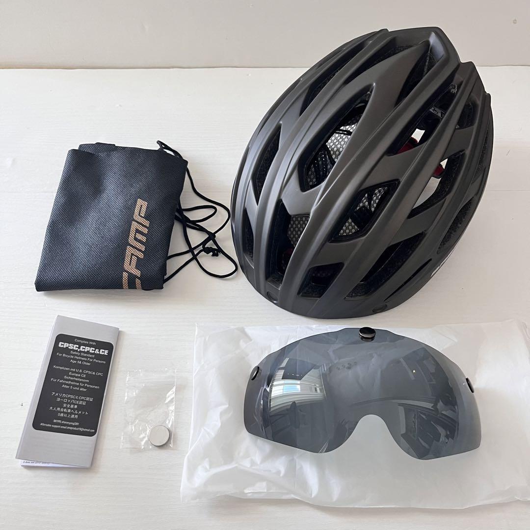 【訳あり】自転車用ヘルメット 取り外し可能な磁気ゴーグル 57〜62cmの画像7