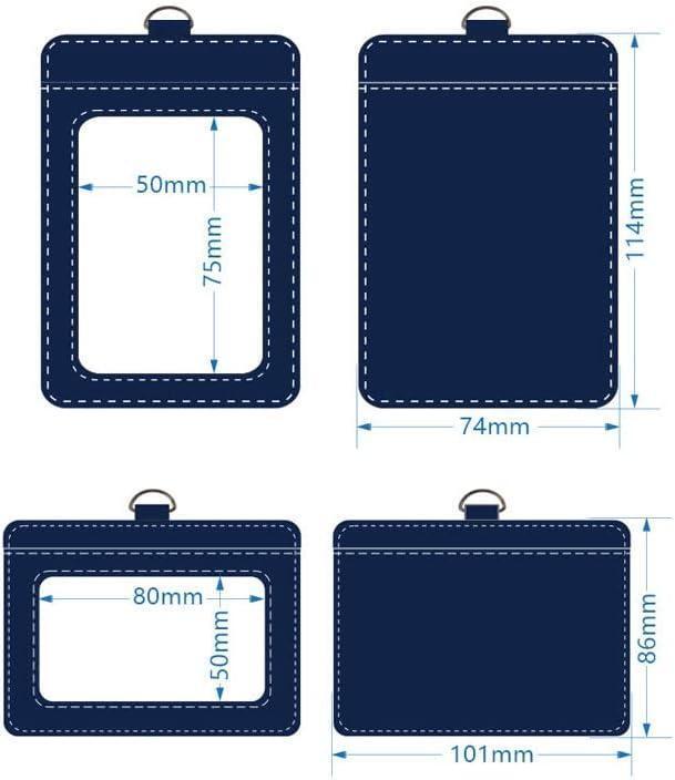 ネームホルダー 横向き idカードホルダー 首掛け 本革 薄型 社員証 ブラック_画像7