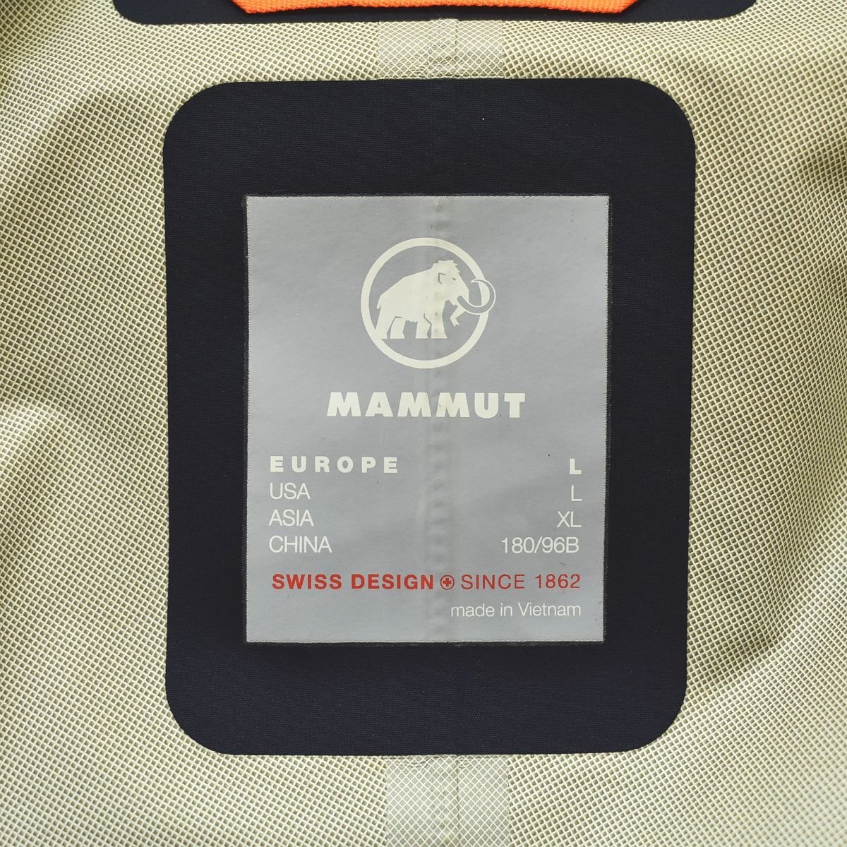 ★軽量 撥水 マムート MAMMUT ウィンド ブレーカー L ネイビー 止水ジップ ロゴ入り フード ナイロン ジャケット アウトドア ウェア 登山★の画像5