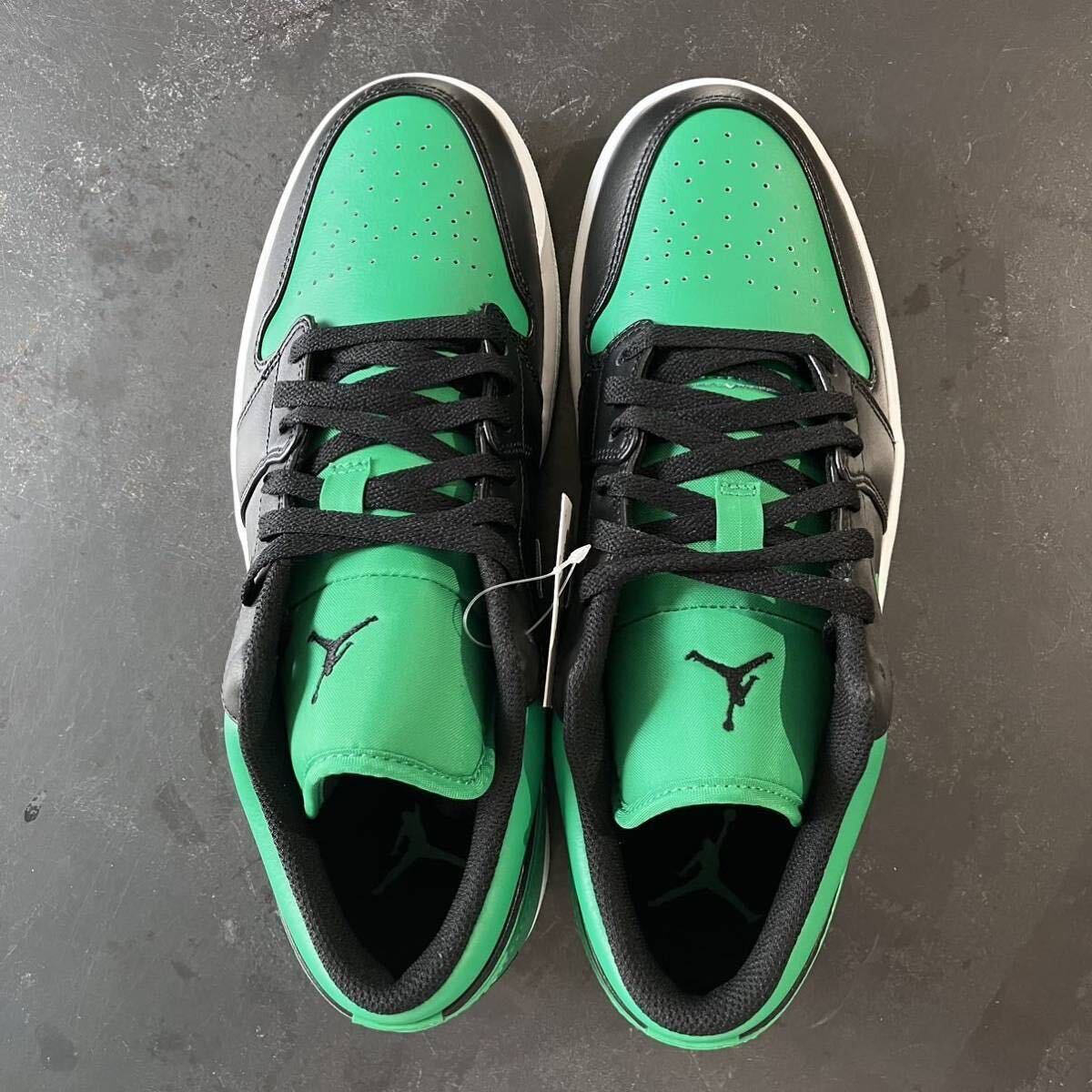 27.5cm NIKE AIR JORDAN 1 LOW 553558-065 ナイキ エア ジョーダン ワン ロー ローカット ブラック グリーン BLACK GREEN_画像3