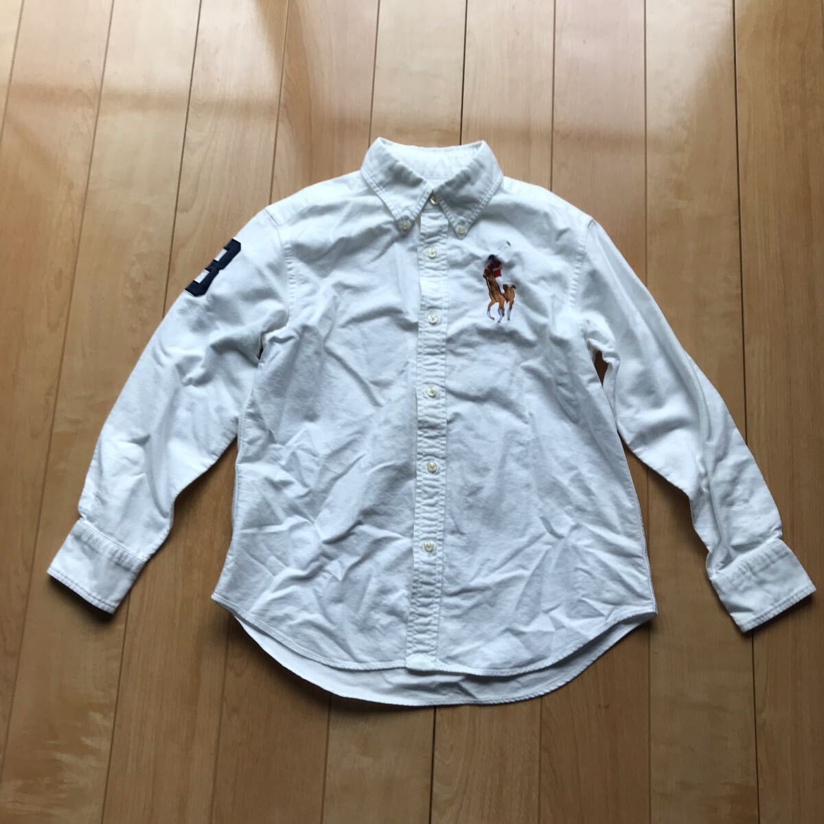  Ralph Lauren oxford shirt 028-1-324 white 130cm big po knee 