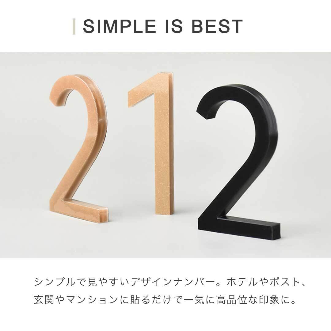 【ゴールド】【3】部屋番号プレート 数字 ゴシック ーVer2ー 全3色 ホテル ルームナンバー 番地プレート 選べる3カラー 10種類 切文字 数字_画像2