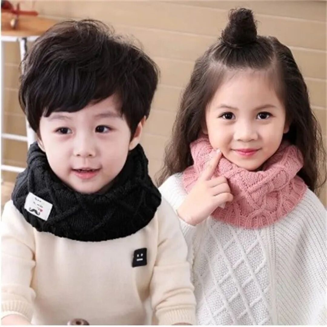 [ gray ] child Kids baby muffler neck warmer man girl knitted all 6 color baby unisex stylish winter snood 