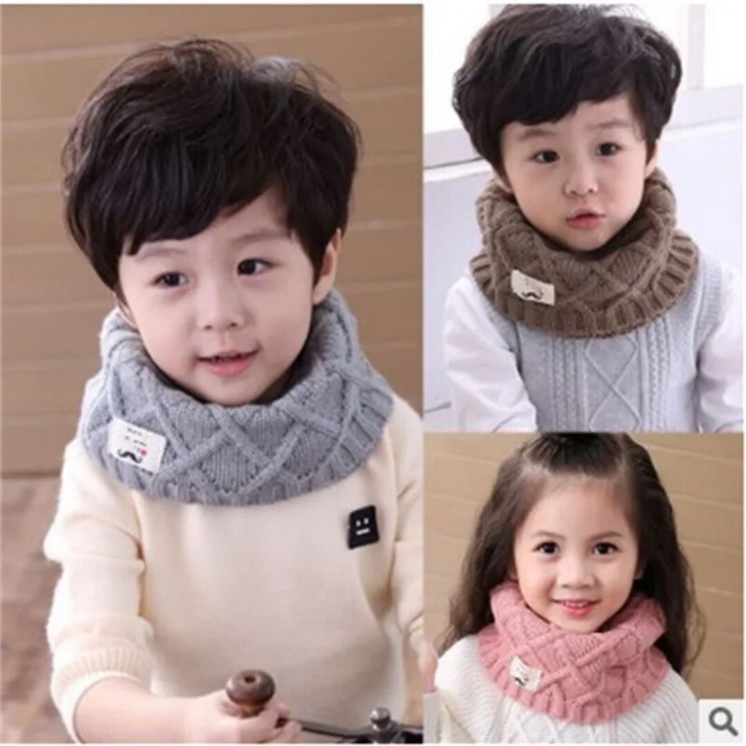 [ beige ] child Kids baby muffler neck warmer man girl knitted all 6 color baby unisex stylish winter snood 