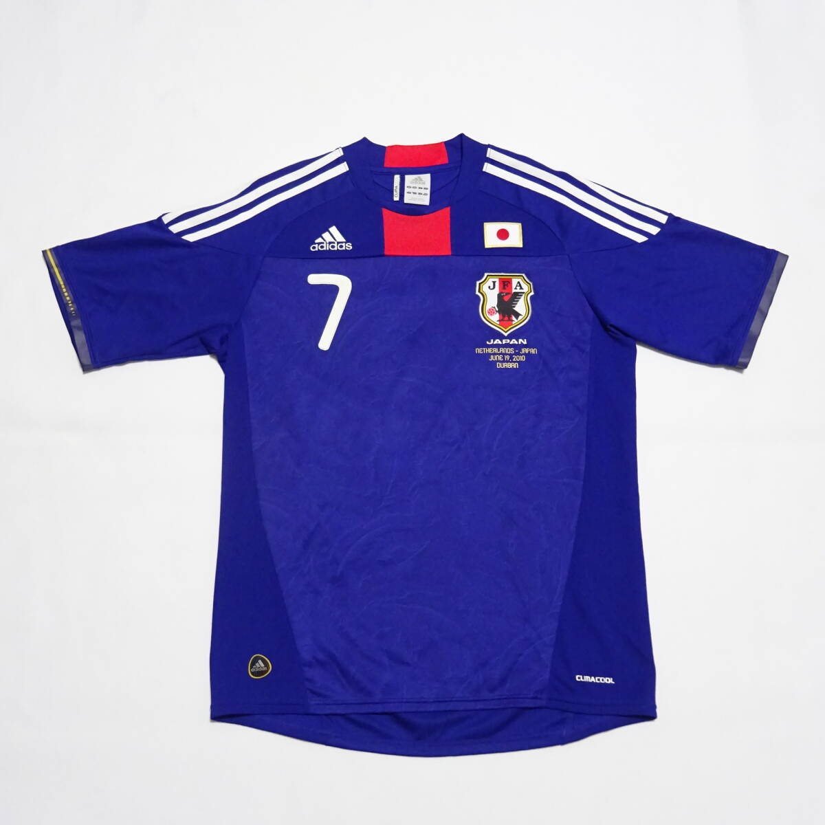 adidas サッカー 日本代表 ユニフォーム レプリカ 遠藤保仁 背番号7 2010 W杯 オランダ戦 CLIMACOOL ポリエステル100%  Lサイズ ネコポス