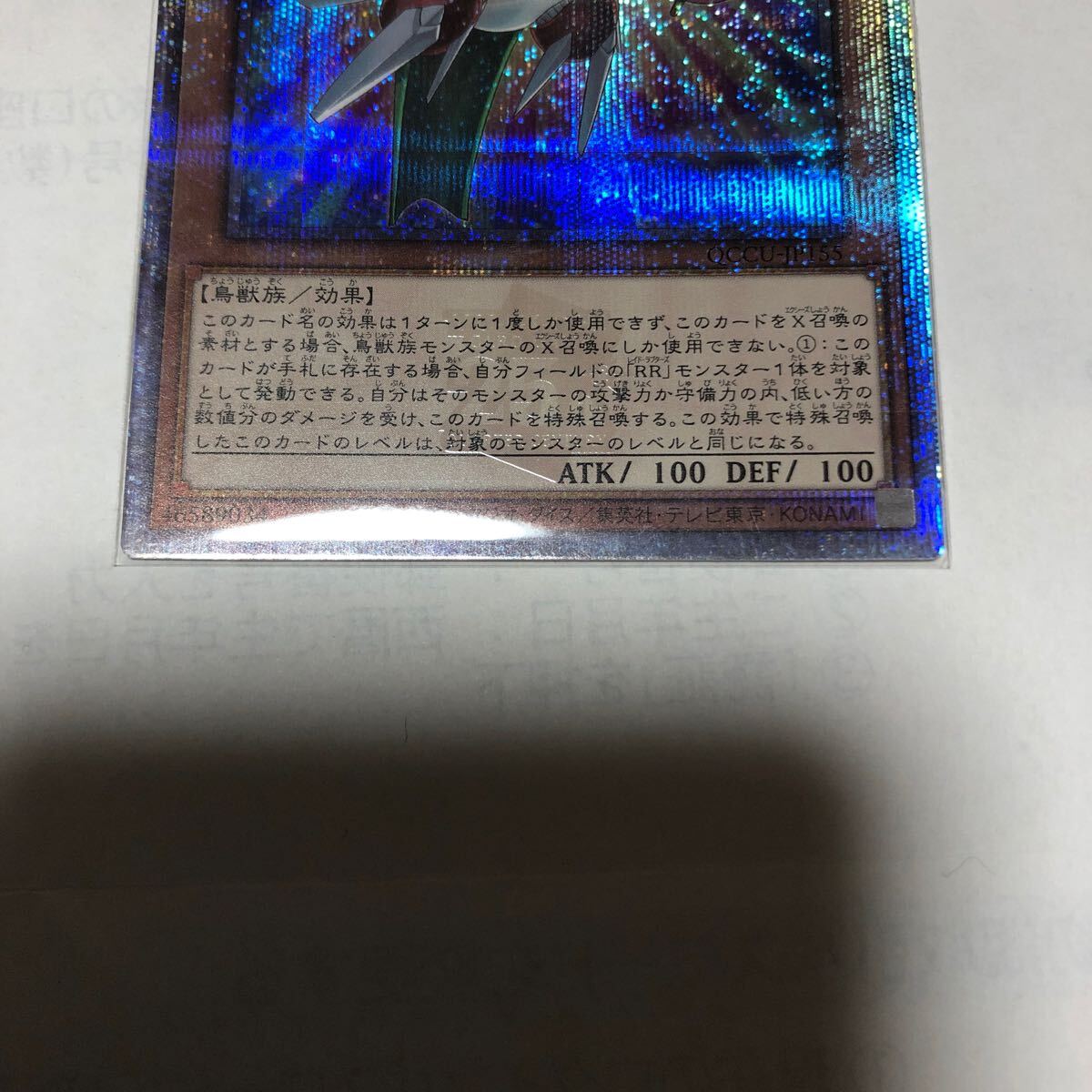 遊戯王カード 014 レリーフ RR-ペイン・レイニアス 1枚 素人保管のため、中古商品としてご理解頂いてご入札ください。の画像4