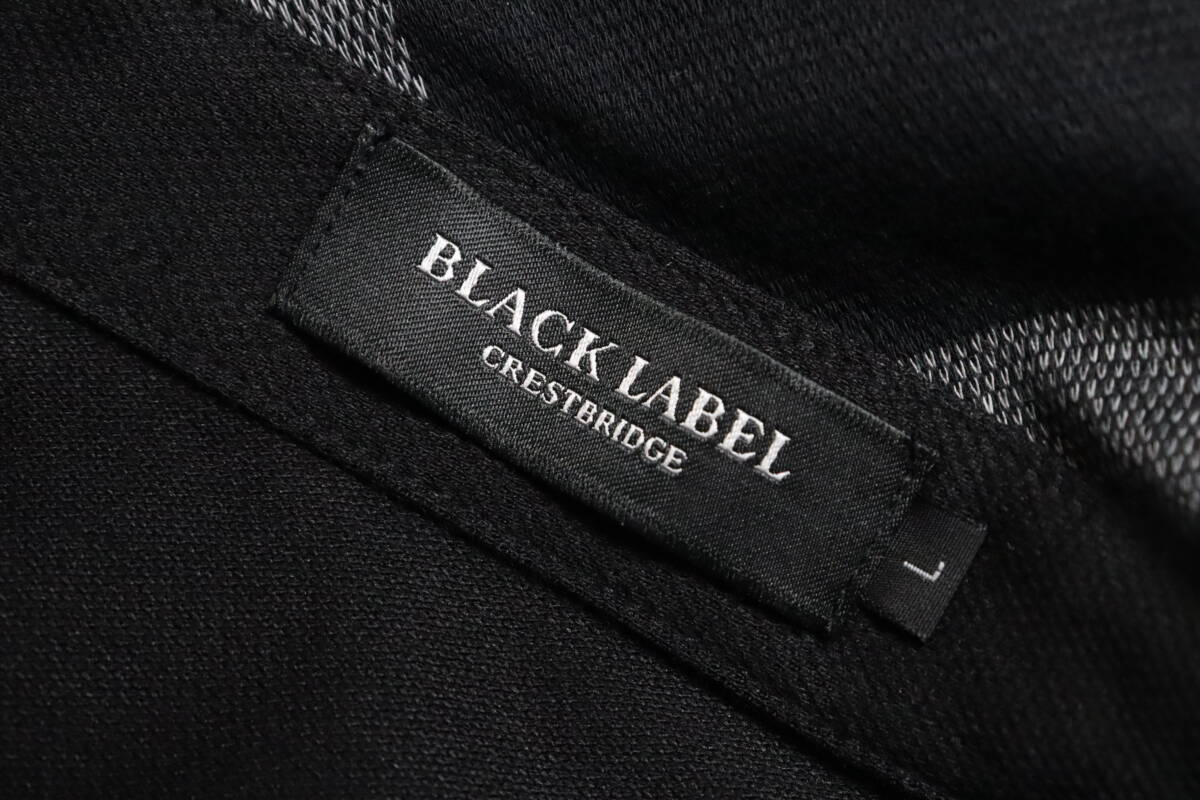  新品 BLACK LABELCRESTBRIDGEブラックレーベル クレストブリッジ パーシャルチェックポロシャツ 【L】ブラック _画像9