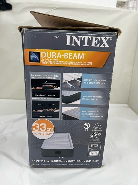 【菊水-9951】INTEX 電動ポンプ内蔵 エアーベッド シングルサイズ DURA-BEAM 家庭用AC100V 屋内用/寝具/家庭用品/(S)の画像8