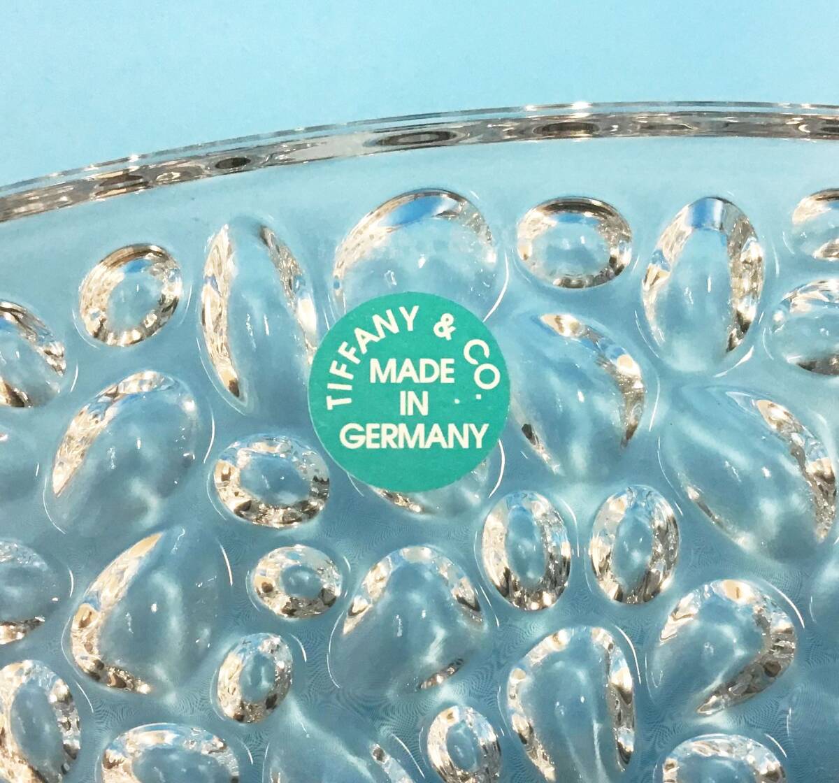 未使用 TIFFANY&Co. コブルストーン プラター クリスタル プレート 直径約28cm 皿 丸皿 大皿 ガラス 食器 ティファニーの画像6