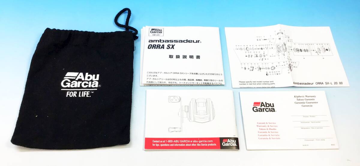 Abu Garcia ベイト リール 本体 Orra SX 収納袋 取説付き 大物 釣り 釣具 釣り道具 用品 フィッシング オーラ アブガルシアの画像9