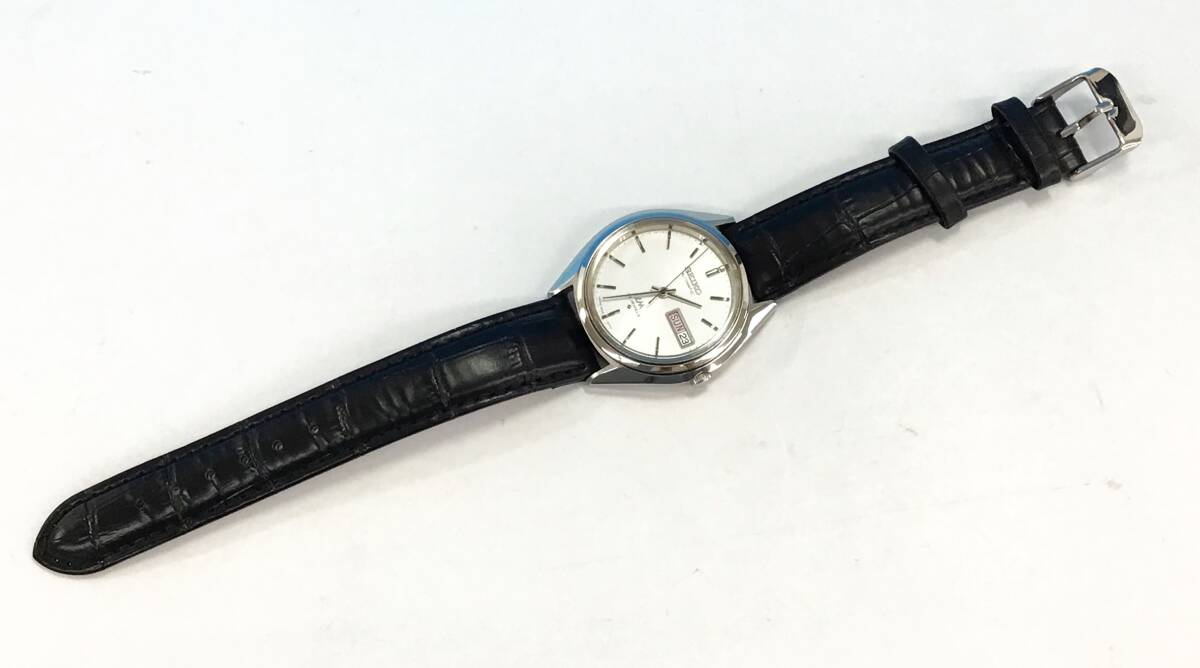 稼働品 セイコー 腕時計 ロードマチック 文字盤 ホワイト 自動巻 クリスタル 1973年製 5606-7192 メンズ アンティーク SEIKOの画像2