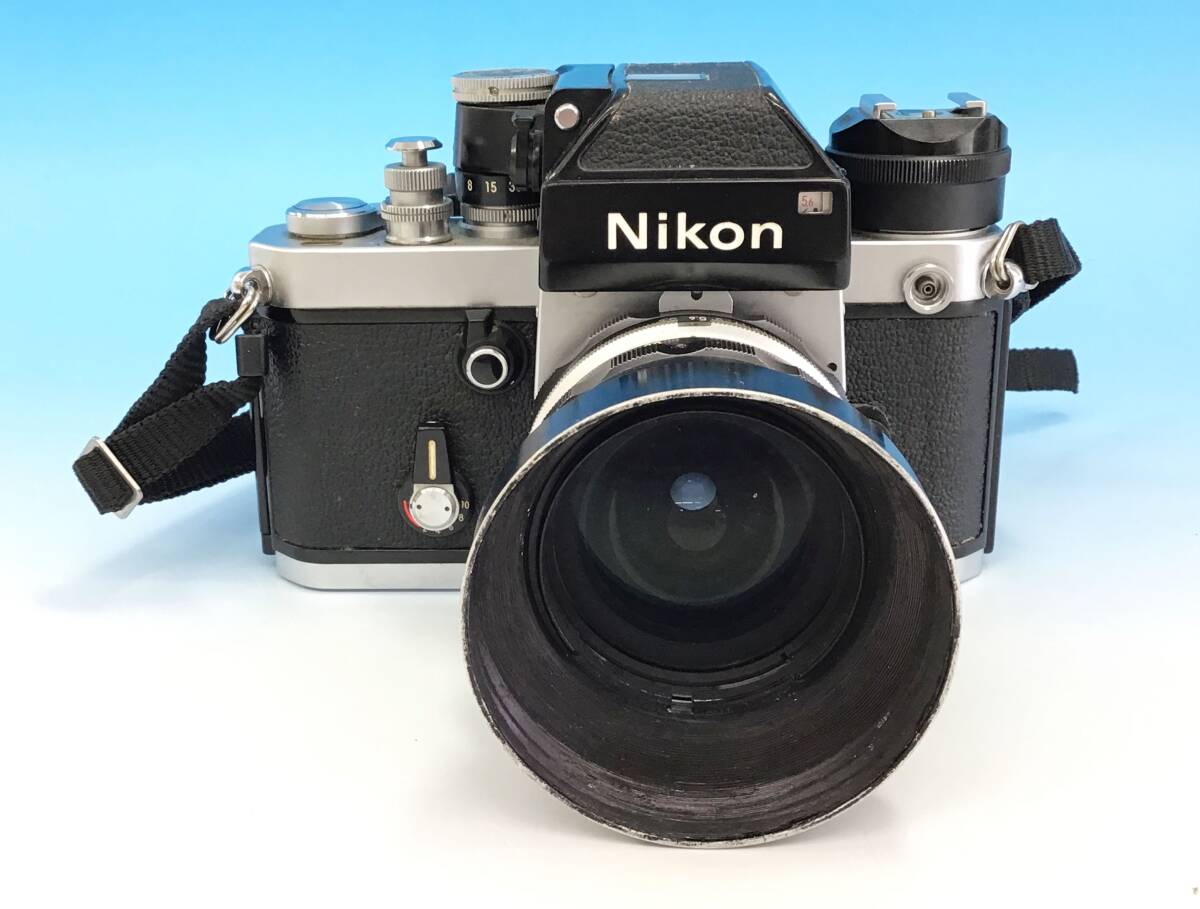 Nikon F2 フォトミック 一眼レフ フィルム カメラ ボディ シルバー/レンズ nikkor 28mm f3.5/レンズフード HS-8 昭和 レトロ ニコン の画像1