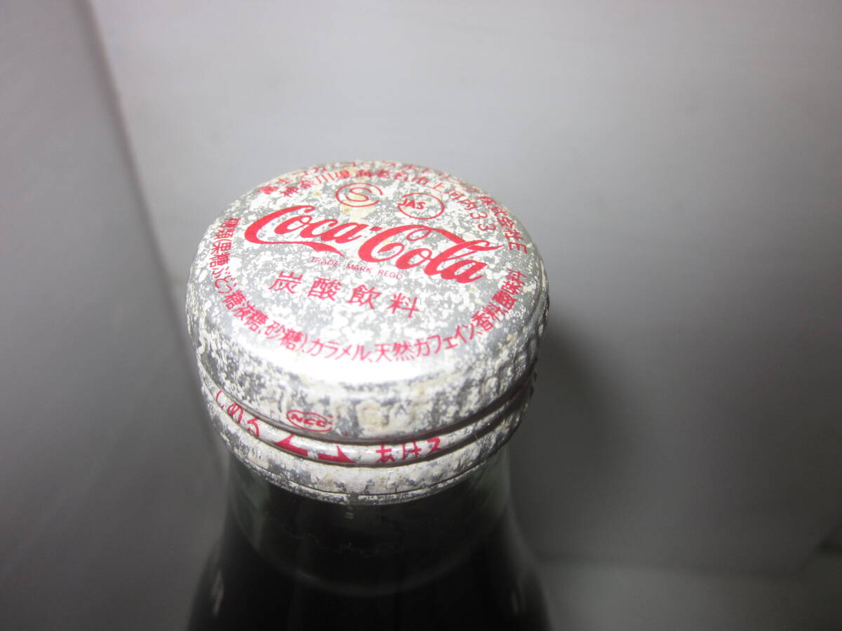  Showa Retro очень редкий предмет Coca * Cola 1 литров размер стеклянная бутылка не . штекер содержание ввод 1980 годы Fuji Coca * Cola 