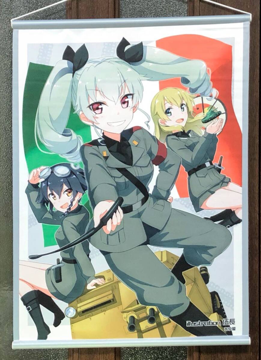 ガールズ＆パンツァー B2タペストリー アンチョビ＆ペパロニ＆カルパッチョ 軍服 美少女 ガルパン グッズ 21