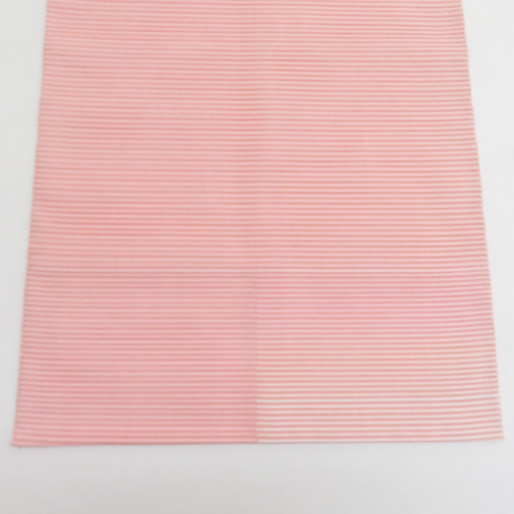 名古屋帯 正絹 絽 夏用 薄ピンク色 仕立て上がり 着物帯 長さ378cm 美品_画像4
