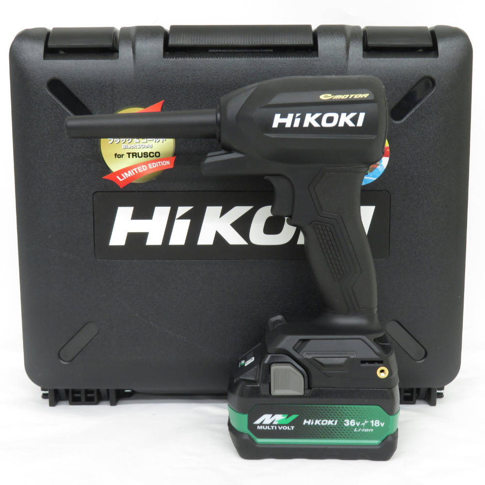 HiKOKI ハイコーキ 18V 5.0Ah コードレスエアダスタ ブラック/ゴールド ケース・充電器・新型バッテリ2個セット RA18DA(2XPZ)(BG) 未使用品_画像1