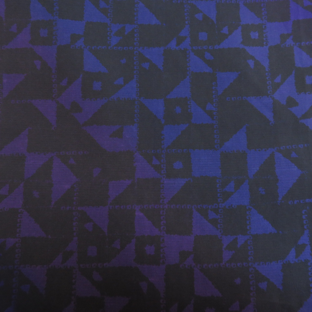 袋帯 全通柄 花唐草 x グラデーション 黒紫色 x 青紫色 正絹 カジュアル リバーシブル 着物帯 仕立て上がり 長さ440cm 美品_画像8