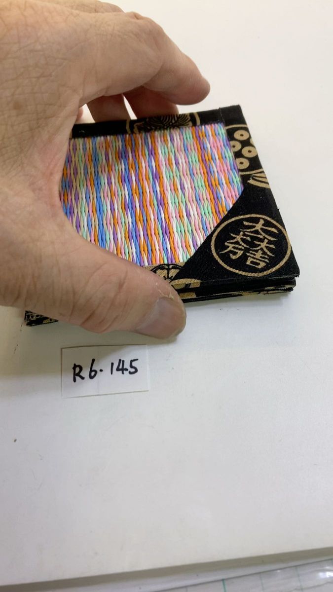 セキスイ混色畳、武将家紋柄のコースター4枚組 R6-145