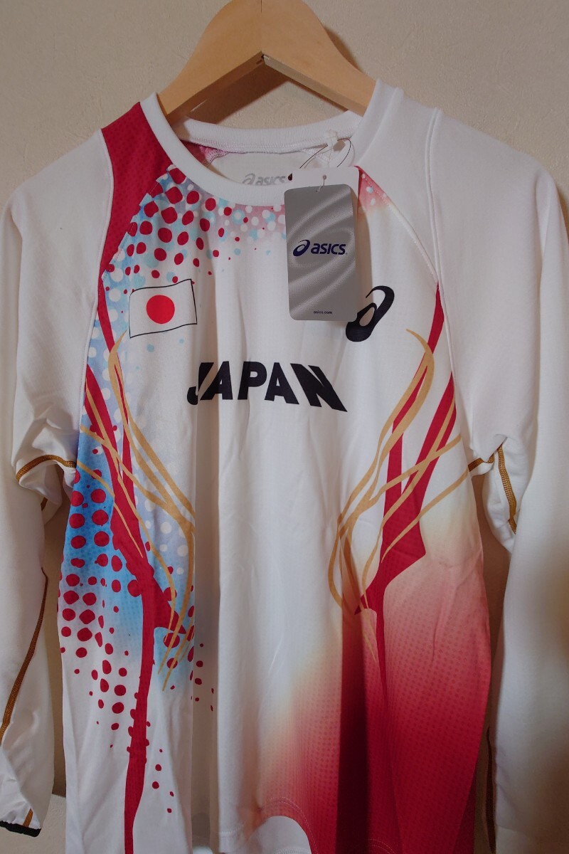 未使用 asics 陸上日本代表ユニフォーム 2013年 2014年 公式ロングTシャツ ユニフォーム トレーニングシャツ Mサイズ ロンT アシックスの画像5