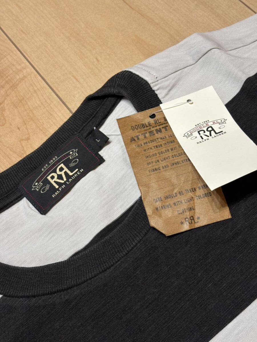 【RRL】 新品 ダブルアールエル POLO Ralph Lauren ボーダー Tシャツ プリズナー ヴィンテージ アメカジの画像2