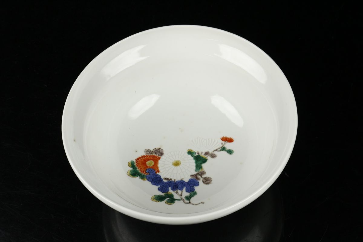 【LIG】古伊万里 柿右衛門様式 色絵 菊花文鉢 21㎝ 古美術品 コレクター収蔵品[.Y]24.02_画像7