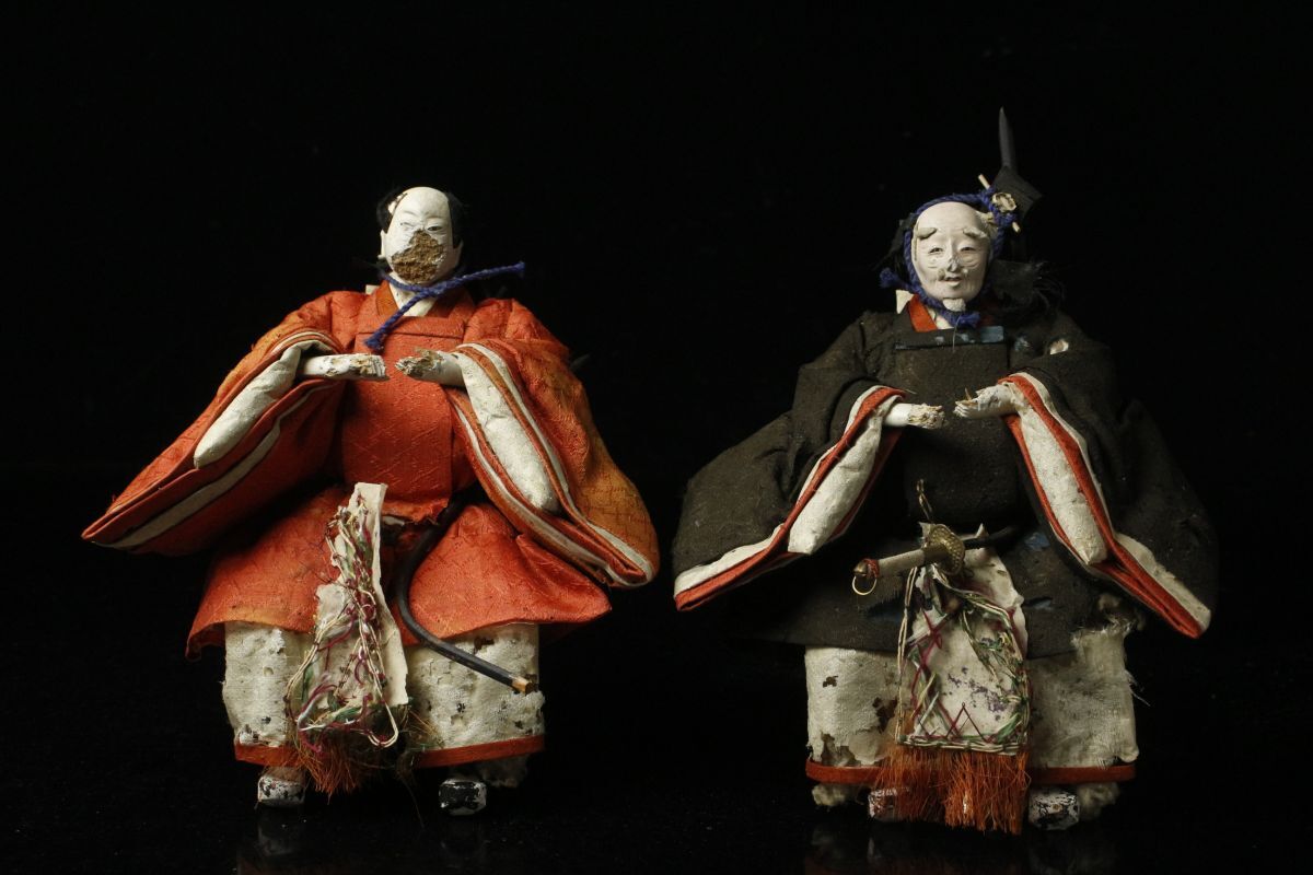 【LIG】江戸時代 享保雛 三人官女 随身 全五体 雛人形 日本人形 旧家蔵出品 [P]24.3_画像3