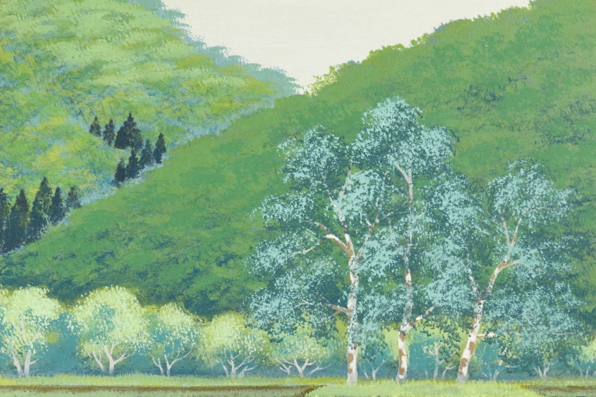 [LIG] genuine work guarantee Ishii . manner landscape painting 10 number frame .. have tree box collector . warehouse goods [.W]23.12 23120213 A