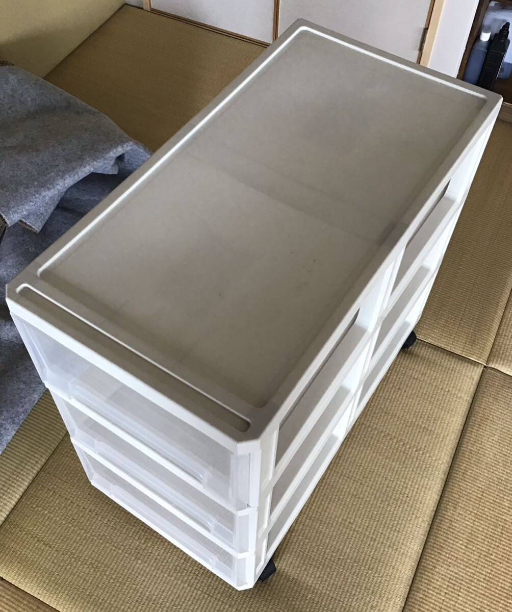 * receipt limitation * clothes case 3 step drawer box transparent pushed inserting storage case Katsushika-ku 