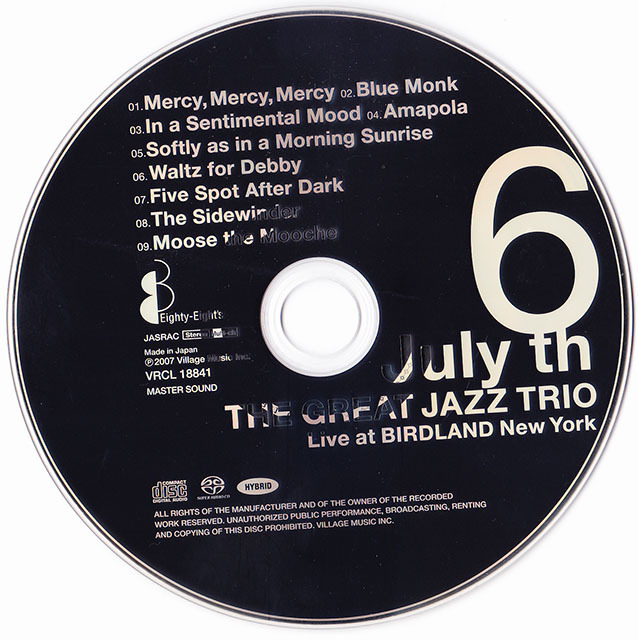 ★ 紙ジャケ,スーパーオーディオ盤, 名盤ピアノ・トリオ廃盤CD ★ The Great Jazz Trio ★ [ July 6th ] ★素晴らしいアルバムです。_画像6