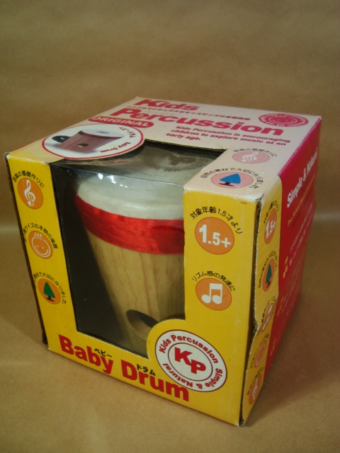 KP Kids Percussion Kids percussion instrument | Nakano * baby drum * wooden original leather * boxed unused storage goods 