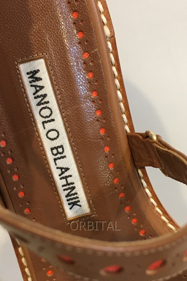 二子玉)MANOLO BLAHNIK マノロブラニク ストラップフラットサンダル RERONA 定価114,000円 レディース 37 23.5cm_画像6