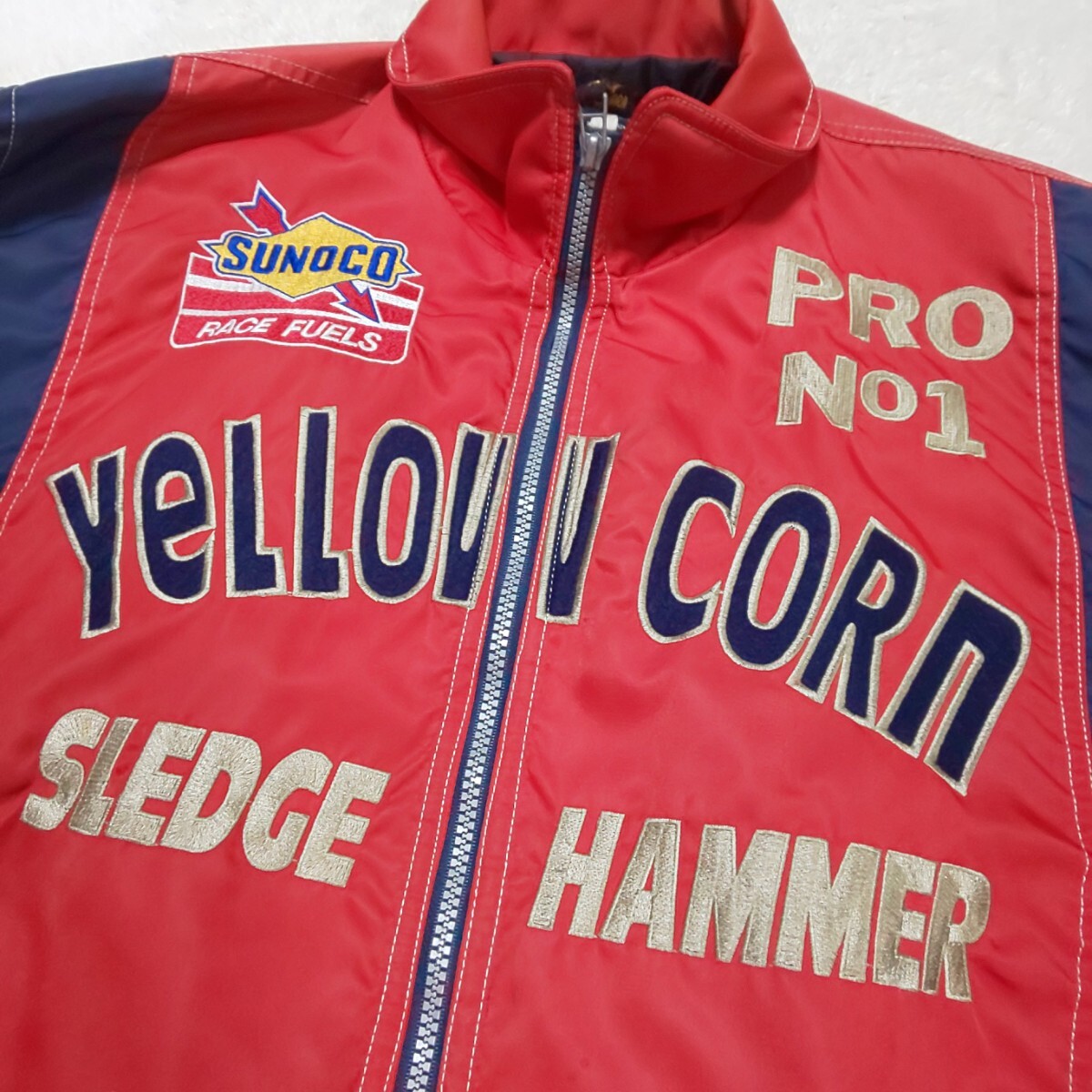 【極希少】YELLOW CORN イエローコーン ヴィンテージ ライダースジャケット フライトジャケット MA-1ジャケット 中綿ジャケット 豪華刺繍_画像6