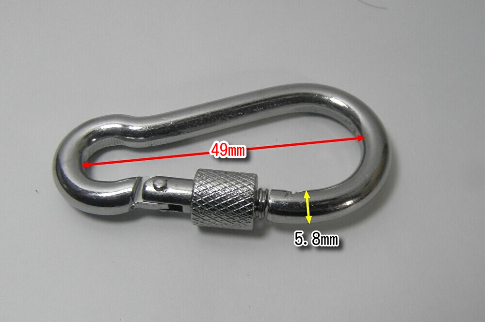 250 jpy prompt decision *M6 small size kalabina304 stainless steel springs hook * postage 120 jpy ..