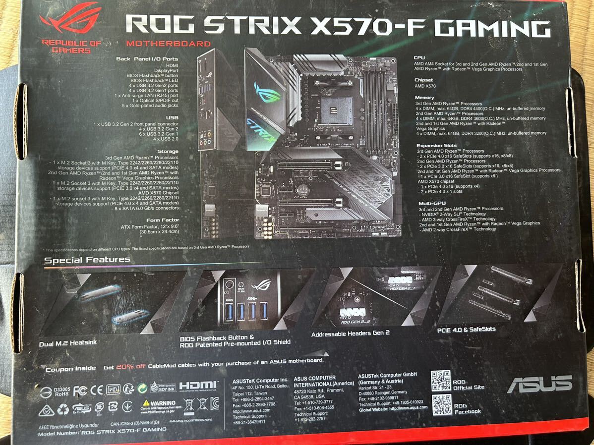 ★ ASUS ROG STRIX X570-F GAMING X570 AM4 DDR4 USB3.2 SATA6Gb/s ゲーミングマザーボード 1円スタートの画像3