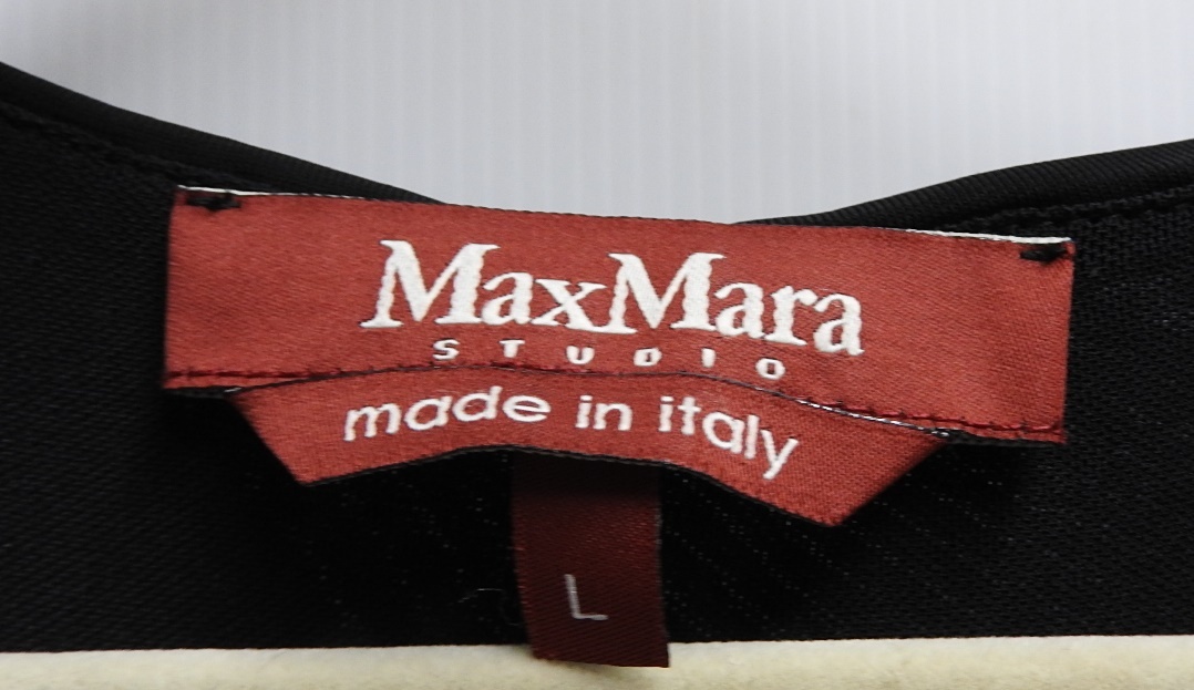 Max Mara STUDIO マックスマーラ カシュクール ワンピース サイズL 黒 ブラック_画像4