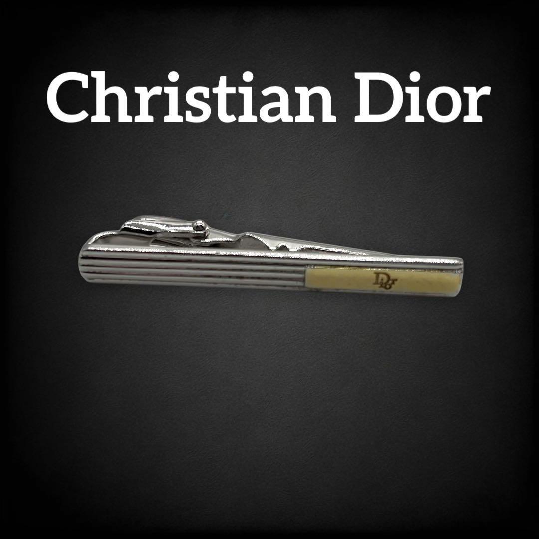Christian dior クリスチャンディオール ネクタイピン ロゴ トロッター ヴィンテージ オールド スーツ パーティ シルバー ゴールド 561_画像1