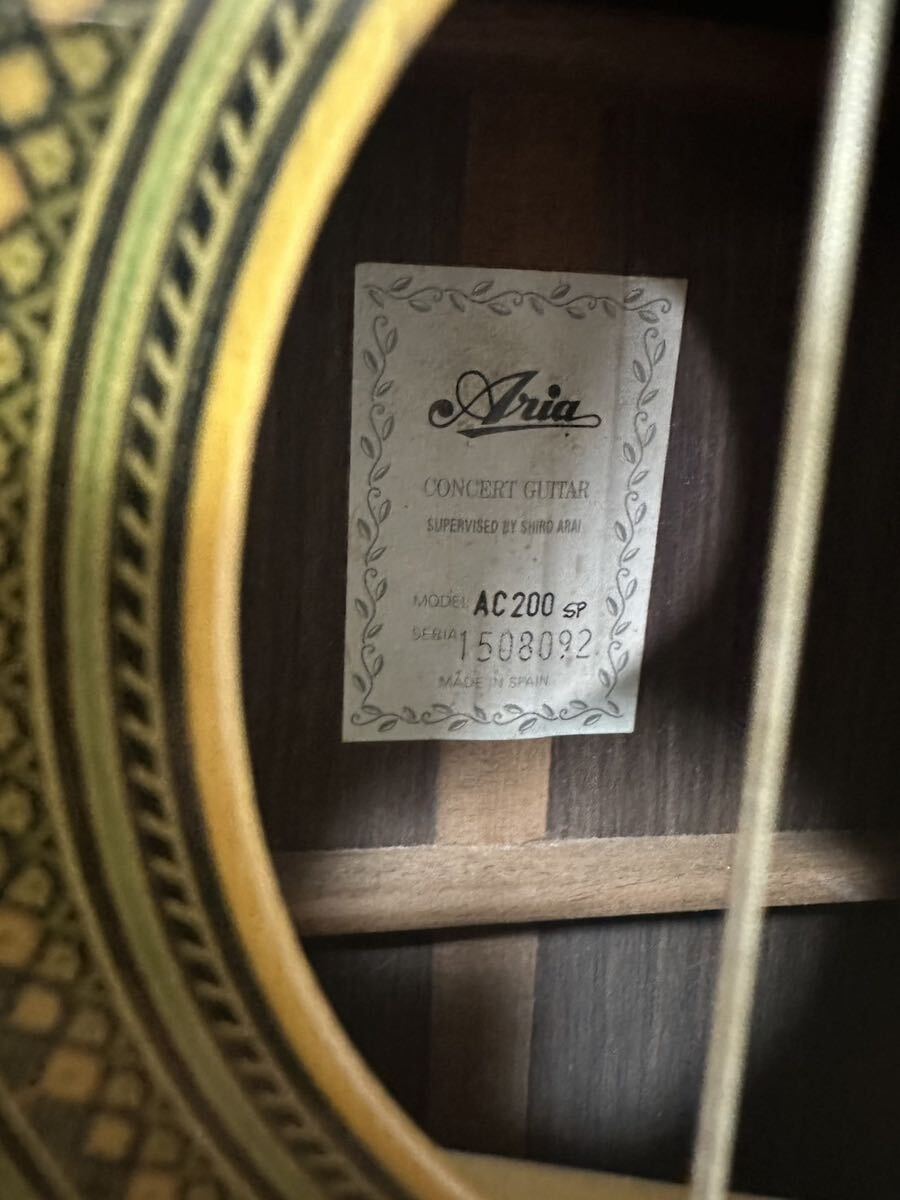 ギターハードケース付き Aria アリアCONCERT GUTTAR 美品 170サイズの画像3