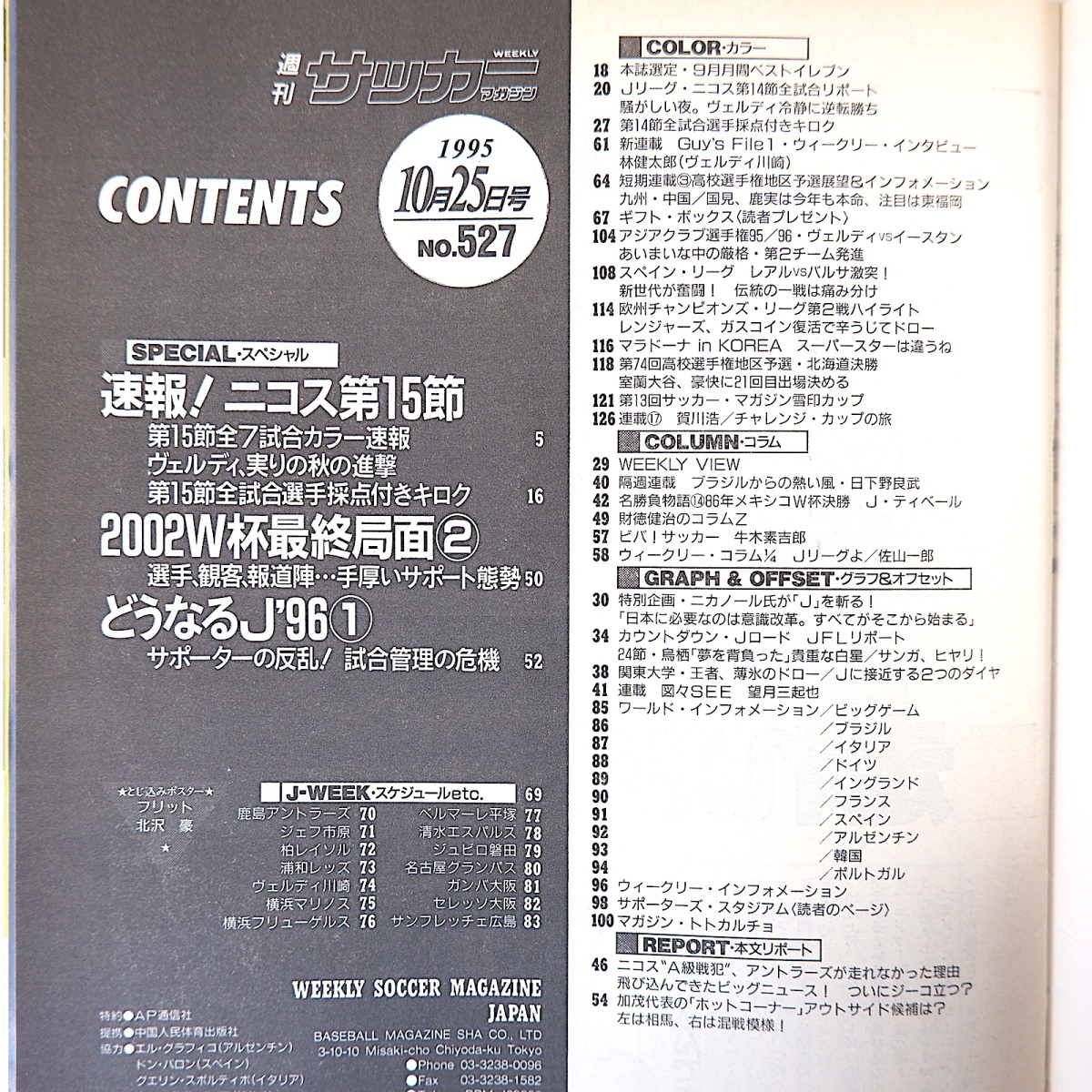 サッカーマガジン 1995年10月25日号／ヴェルディ インタビュー◎ニカノール フューチャーズ 2002年W杯 林健太郎 北澤豪 どうなるJ'96_画像5