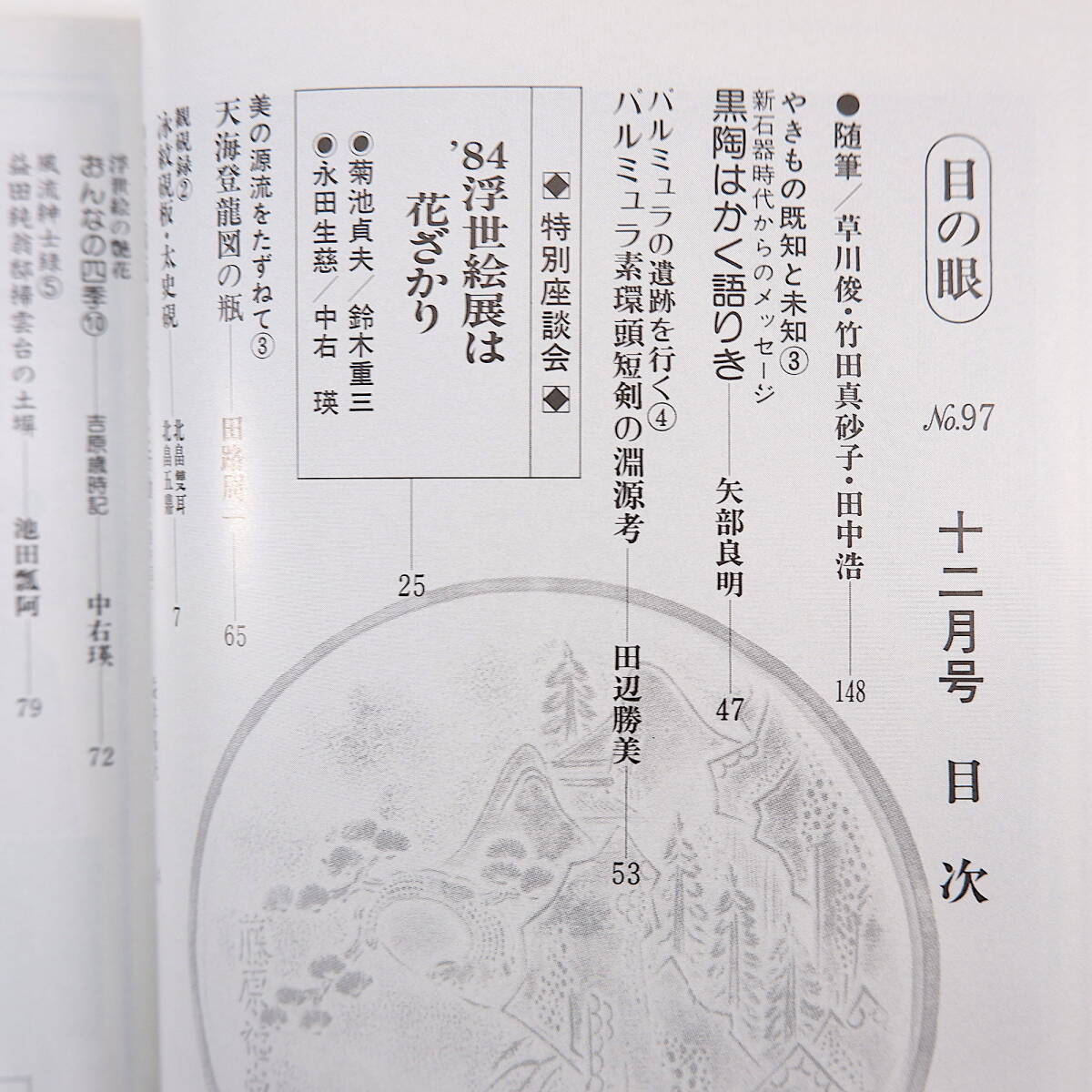 目の眼 1984年12月号／座談会・'84浮世絵展は花ざかり◎菊池貞夫・鈴木重三・永田生慈・中右瑛 パルミュラ 三浦幹也 矢部良明 草川俊_画像5