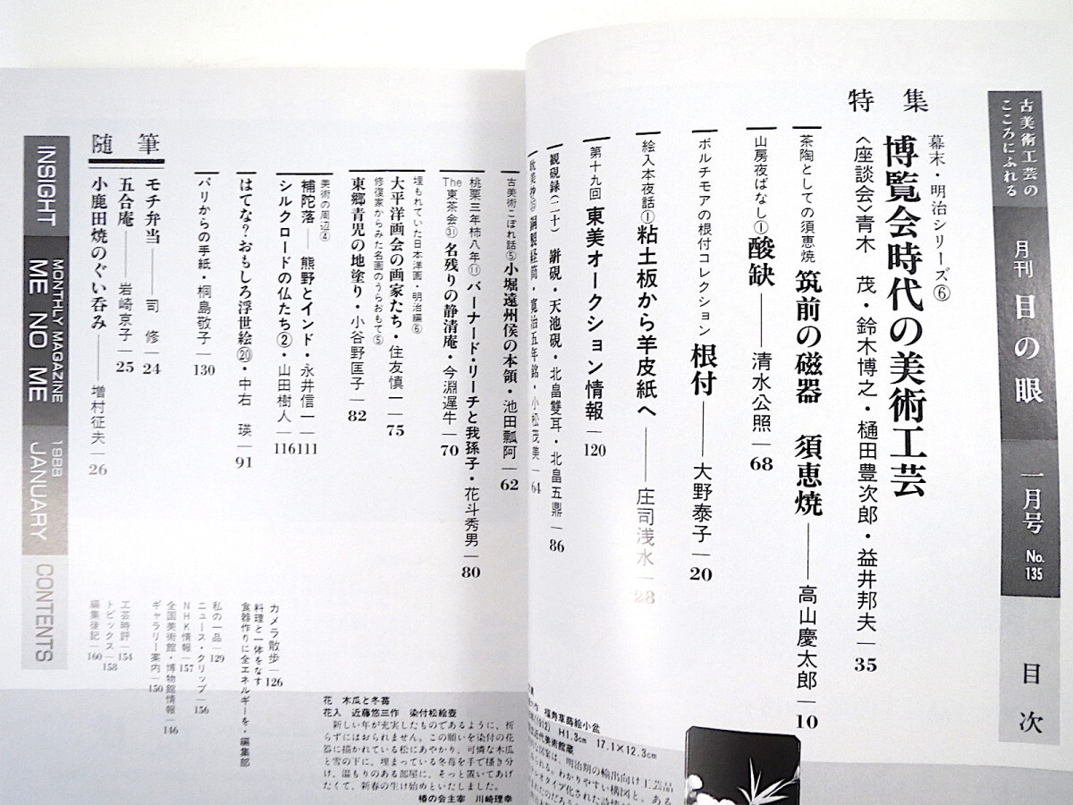 目の眼 1988年1月号「博覧会時代の美術工芸」座談会◎青木茂・鈴木博之・樋田豊次郎・益井邦夫 幕末・明治 佐野常民 庄司浅水 東郷青児_画像5