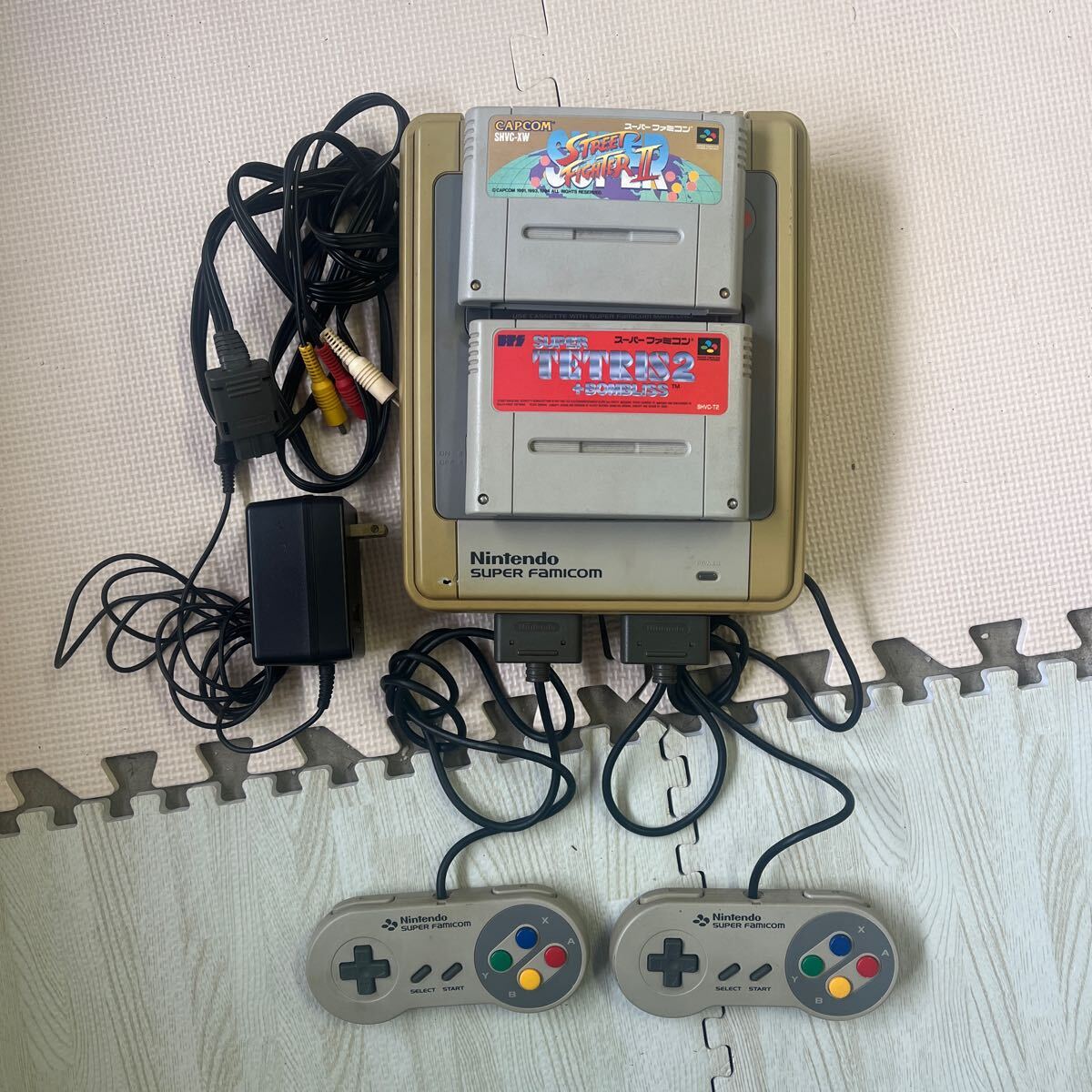 スーパーファミコン コントローラー ゲーム スーファミ カセット ゲーム機 セット テトリス ストリートファイター2 の画像4