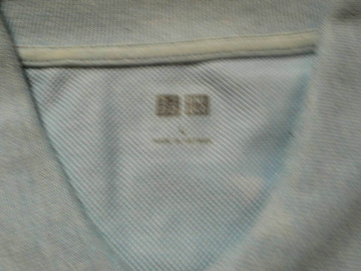 UNIQLOユニクロ＜ポロシャツ・半袖＞★メンズL★水色★_画像3