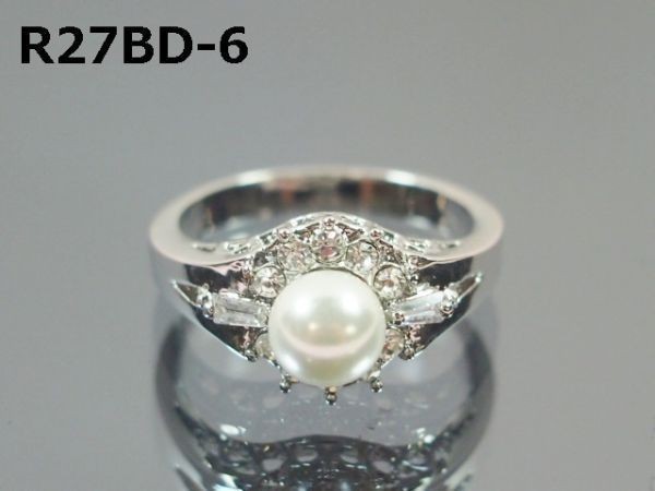 【輝き】 天然 パール ダイアモンド リング 指輪 本真珠 《3点限定》[高級仕上げ] 高品質 迫力の輝き プラチナ N1 1-1212の画像2