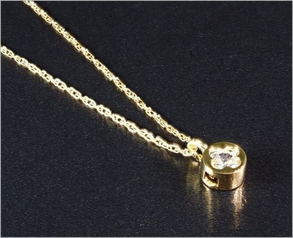 「格安」1ct ダイヤモンド ネックレス K18 18金 デザインシリーズ YG ko04 2211_画像2