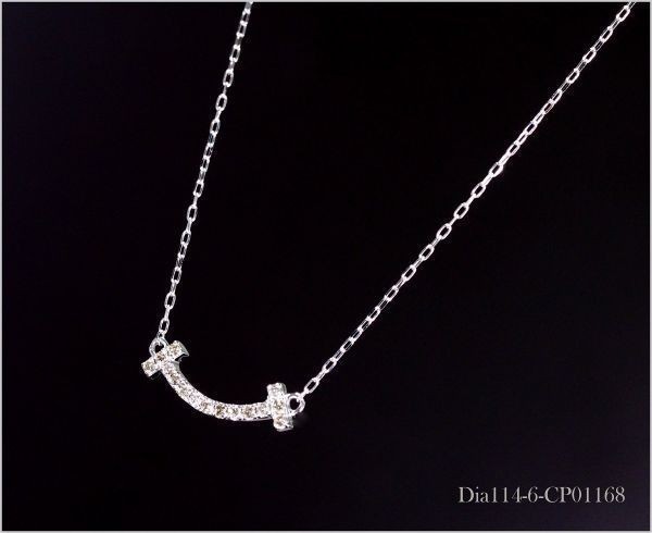 【輝き】PT850 ダイヤモンド Tスマイル ネックレス ペンダント 高級 天然 プラチナ製 1212の画像2