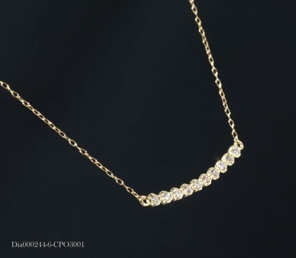 【格安】ダイヤモンド ネックレス 最高品質 0.15ct K18YG 18金製品 国内生産 2211の画像3