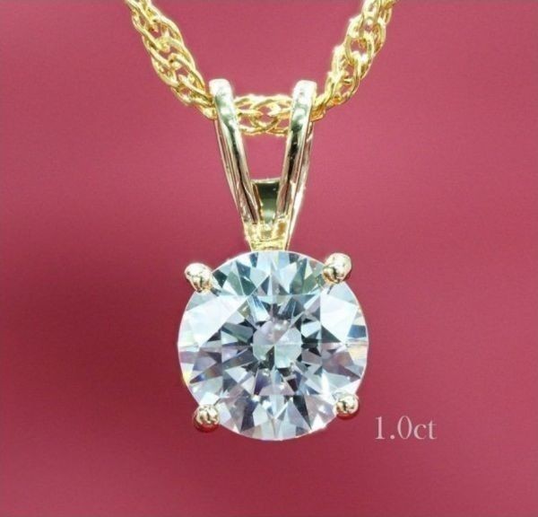 売筋!! 大粒 [ 1ct ] ダイヤモンド ネックレス 18金 K18YG 高級仕上げ 高品質 プレゼント 32171 4411の画像1